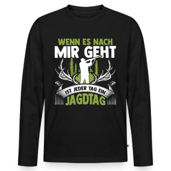 Hunting Hunting Deer Hunting Wild Boar Hunting Hunter - Men's Premium Organic Long Sleeve Shirt - black - Front - Nico (187cm)
