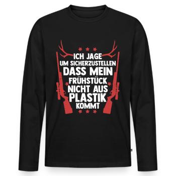 Hunting Hunting Deer Hunting Wild Boar Hunting Hunter - Men's Premium Organic Long Sleeve Shirt - black - Front - Nico (187cm)