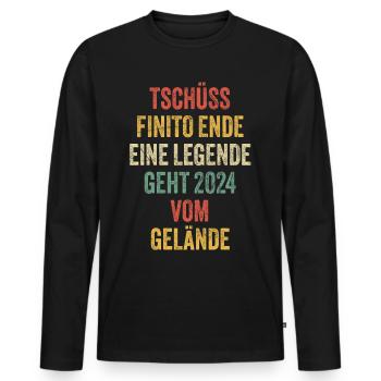 Pension de retraité 2024 Dictons Cadeau de retraite - T-shirt manches longues Premium bio Homme - noir - Devant - Nico (187cm)