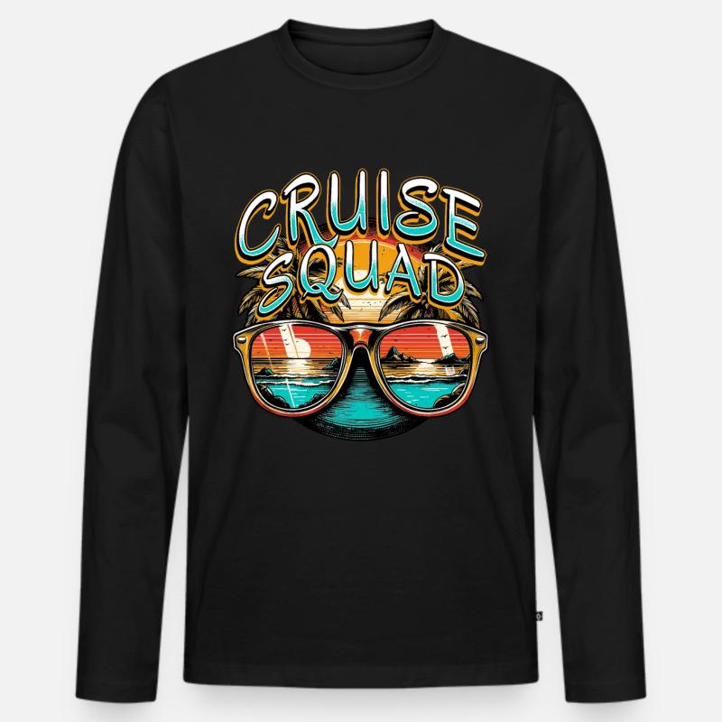 Cruise Squad - Männer Premium Bio Langarmshirt - Schwarz