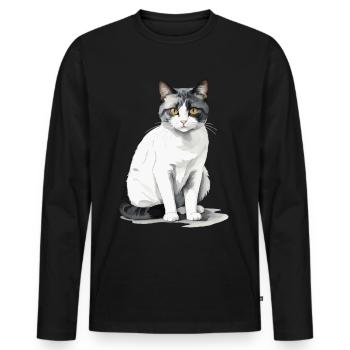 Hauskatzen Besitzer Niedliche Katze Katzen Dame - Männer Premium Bio Langarmshirt - Schwarz - Vorne - Nico (187cm)