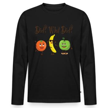 Diet What Diet Diet Fruit Funny Saying Lose Weight - Men's Premium Organic Long Sleeve Shirt - black - Front - Nico (187cm)