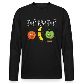 Diet What Diet Diet Fruit Funny Saying Lose Weight - Men's Premium Organic Long Sleeve Shirt - black - Front - Nico (187cm)