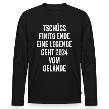 Pension de retraité 2024 Dictons Cadeau de retraite - T-shirt manches longues Premium bio Homme - noir - Devant - Nico (187cm)