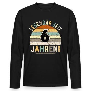 6 Years Gift 6th Birthday Boy Girl - Men's Premium Organic Long Sleeve Shirt - black - Front - Nico (187cm)
