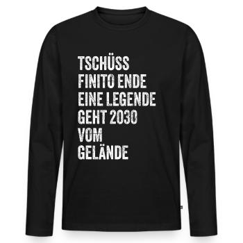 Retiree Pension 2030 Sayings Retirement Gift - Men's Premium Organic Long Sleeve Shirt - black - Front - Nico (187cm)