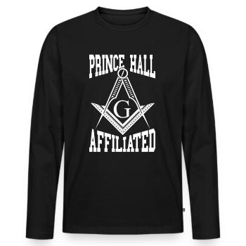 Freimaurer Winkel & Zirkel FREEMASON Prince Hall - Männer Premium Bio Langarmshirt - Schwarz - Vorne - Nico (187cm)