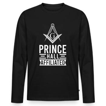 Freimaurer Winkel & Zirkel FREEMASON Prince Hall - Männer Premium Bio Langarmshirt - Schwarz - Vorne - Nico (187cm)