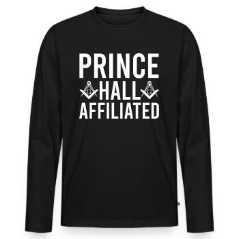 Freimaurer Winkel & Zirkel FREEMASON Prince Hall - Männer Premium Bio Langarmshirt - Schwarz - Vorne - Nico (187cm)