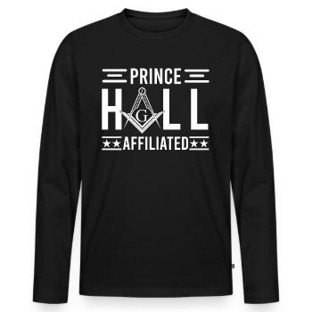 Freimaurer Winkel & Zirkel FREEMASON Prince Hall - Männer Premium Bio Langarmshirt - Schwarz - Vorne - Nico (187cm)