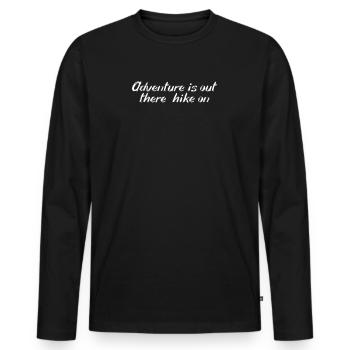 Randonnée - L’aventure est là-bas, la randonnée - T-shirt manches longues Premium bio Homme - noir - Devant - Nico (187cm)