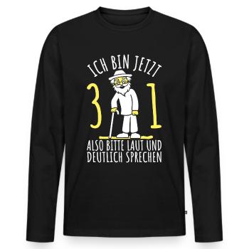 31. Geburtstag 31er 31ter Ich bin jetzt 31 Jahre - Männer Premium Bio Langarmshirt - Schwarz - Vorne - Nico (187cm)