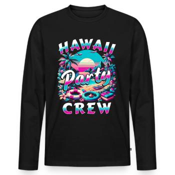 Hawaii Party Crew - Männer Premium Bio Langarmshirt - Schwarz - Vorne - Nico (187cm)
