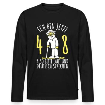 48. Geburtstag 48er 48ter Ich bin jetzt 48 Jahre - Männer Premium Bio Langarmshirt - Schwarz - Vorne - Nico (187cm)