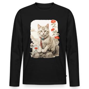 Hauskatzen Besitzer Niedliche Katze Katzen Dame - Männer Premium Bio Langarmshirt - Schwarz - Vorne - Nico (187cm)