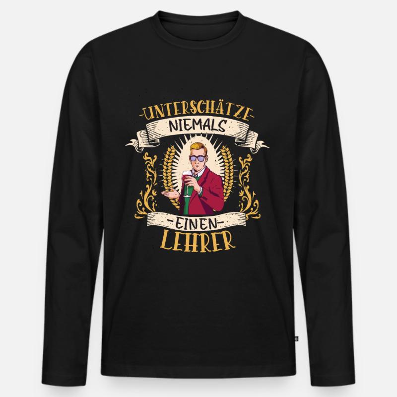 Lehrer Bildung Geschenk Pädagoge Klassenzimmer - Männer Premium Bio Langarmshirt - Schwarz