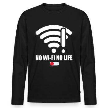 No Wifi-No Life Wifi Wifi Saying Internet Signal - Men's Premium Organic Long Sleeve Shirt - black - Front - Nico (187cm)
