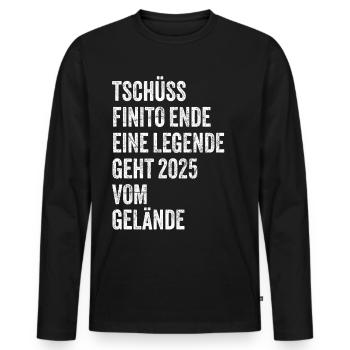 Pension de retraité 2025 Dictons Cadeau de retraite - T-shirt manches longues Premium bio Homme - noir - Devant - Nico (187cm)