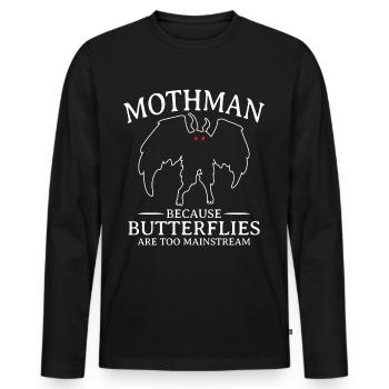 Mothman Because Butterflies Are Too Mainstream - Men's Premium Organic Long Sleeve Shirt - black - Front - Nico (187cm)
