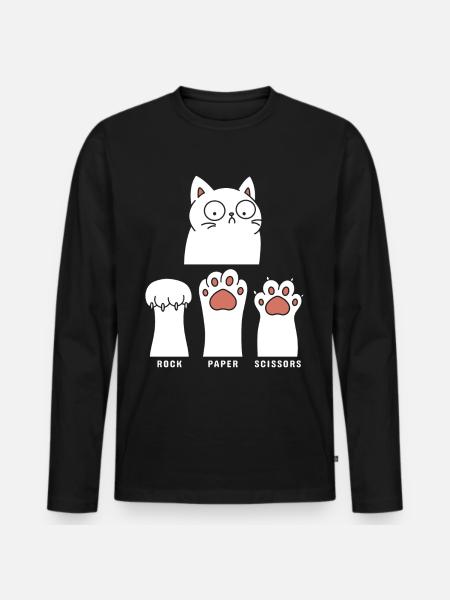 Rock Paper Scissors - Men's Premium Organic Long Sleeve Shirt - black