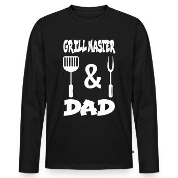 Grillmaster Papa BBQ Grill Griller Barbecue Fumoir - T-shirt manches longues Premium bio Homme - noir - Devant - Nico (187cm)