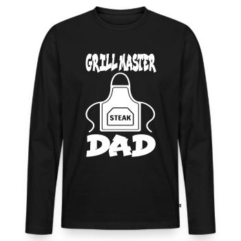 Grillmaster Papa BBQ Grill Griller Barbecue Fumoir - T-shirt manches longues Premium bio Homme - noir - Devant - Nico (187cm)