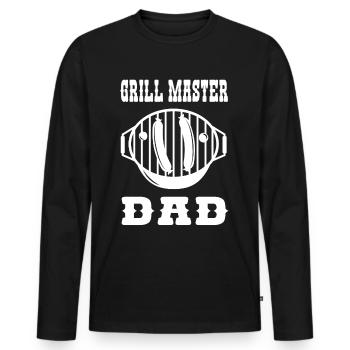 Grillmaster Papa BBQ Grill Griller Barbecue Fumoir - T-shirt manches longues Premium bio Homme - noir - Devant - Nico (187cm)