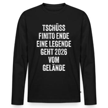 Rentner Rente 2026 Sprüche Ruhestand Geschenk - Männer Premium Bio Langarmshirt - Schwarz - Vorne - Nico (187cm)