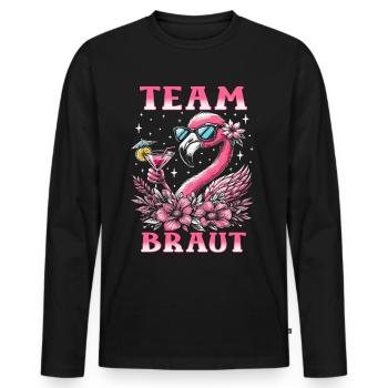 Mariée d’équipe - T-shirt manches longues Premium bio Homme - noir - Devant - Nico (187cm)
