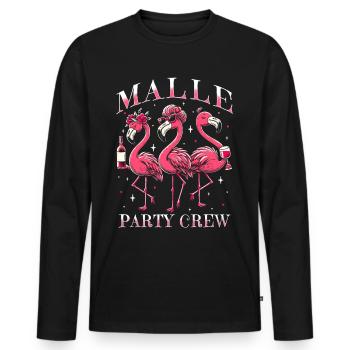 Malle Party Crew - Männer Premium Bio Langarmshirt - Schwarz - Vorne - Nico (187cm)
