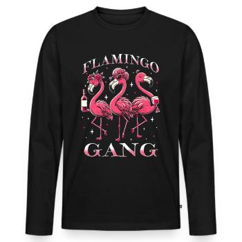 Flamingo Gang - Men's Premium Organic Long Sleeve Shirt - black - Front - Nico (187cm)