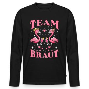 Mariée d’équipe - T-shirt manches longues Premium bio Homme - noir - Devant - Nico (187cm)