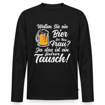 Biertrinker und Bierzelt Sprüche für Bierliebhaber - Männer Premium Bio Langarmshirt - Schwarz - Vorne - Nico (187cm)