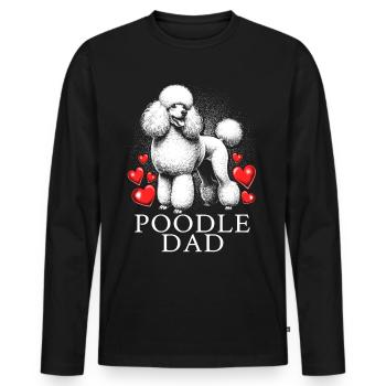 Poodle Dad - Männer Premium Bio Langarmshirt - Schwarz - Vorne - Nico (187cm)