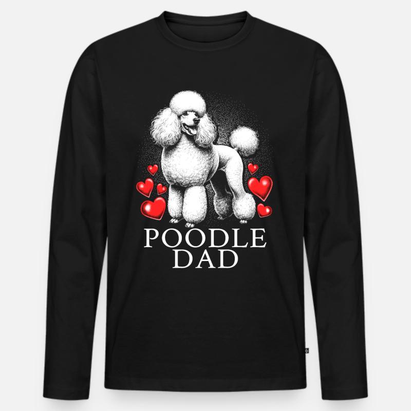 Poodle Dad - Männer Premium Bio Langarmshirt - Schwarz