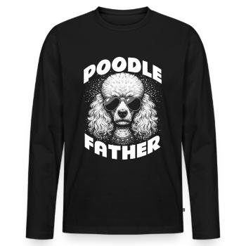 Père caniche - T-shirt manches longues Premium bio Homme - noir - Devant - Nico (187cm)
