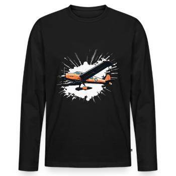 Maquette d’avion Pilote d’avion Hobby Airplane - T-shirt manches longues Premium bio Homme - noir - Devant - Nico (187cm)