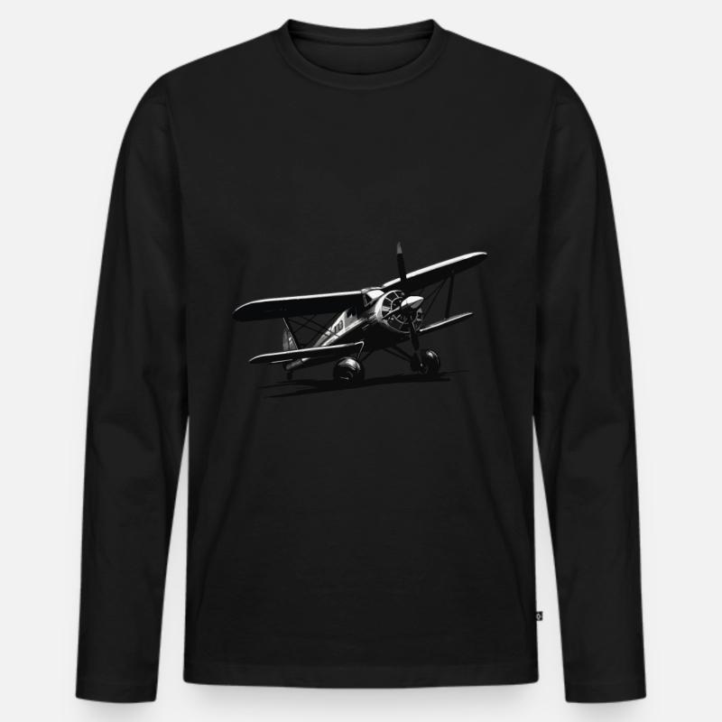 Modellflugzeug Pilot Flug Hobby Flieger - Männer Premium Bio Langarmshirt - Schwarz