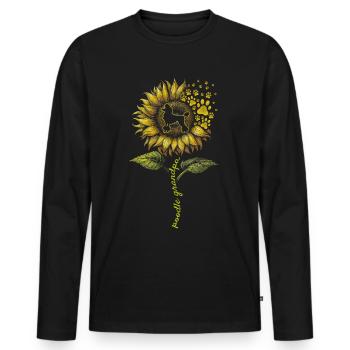 Poodle Grandpa - Men's Premium Organic Long Sleeve Shirt - black - Front - Nico (187cm)