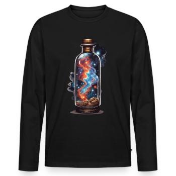 Espace magique dans une bouteille à l’esthétique bohème - T-shirt manches longues Premium bio Homme - noir - Devant - Nico (187cm)