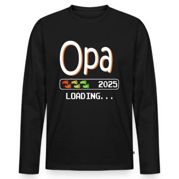 Werdender Opa 2025 loading zukünftiger Großvater - Männer Premium Bio Langarmshirt - Schwarz - Vorne - Nico (187cm)