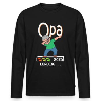 Werdender Opa 2025 loading zukünftiger Großvater - Männer Premium Bio Langarmshirt - Schwarz - Vorne - Nico (187cm)