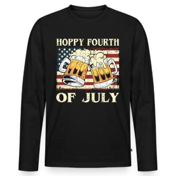 USA Chope de bière brasserie bière artisanale américaine - T-shirt manches longues Premium bio Homme - noir - Devant - Nico (187cm)