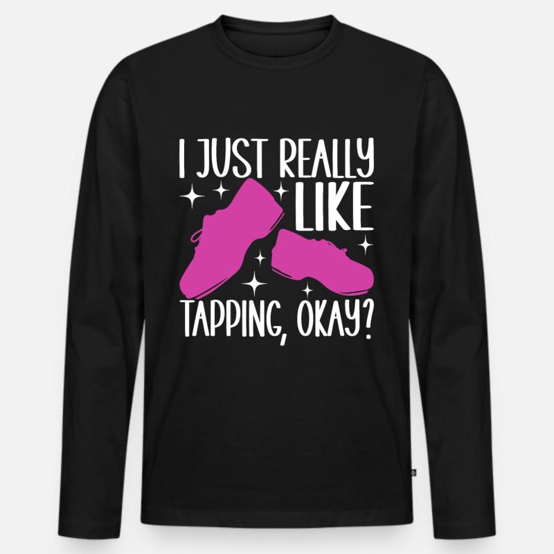 Stepptanz Stepptänzer - Männer Premium Bio Langarmshirt - Schwarz