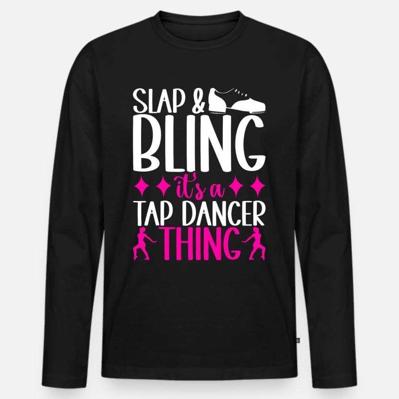 Stepptanz Stepptänzer - Männer Premium Bio Langarmshirt - Schwarz