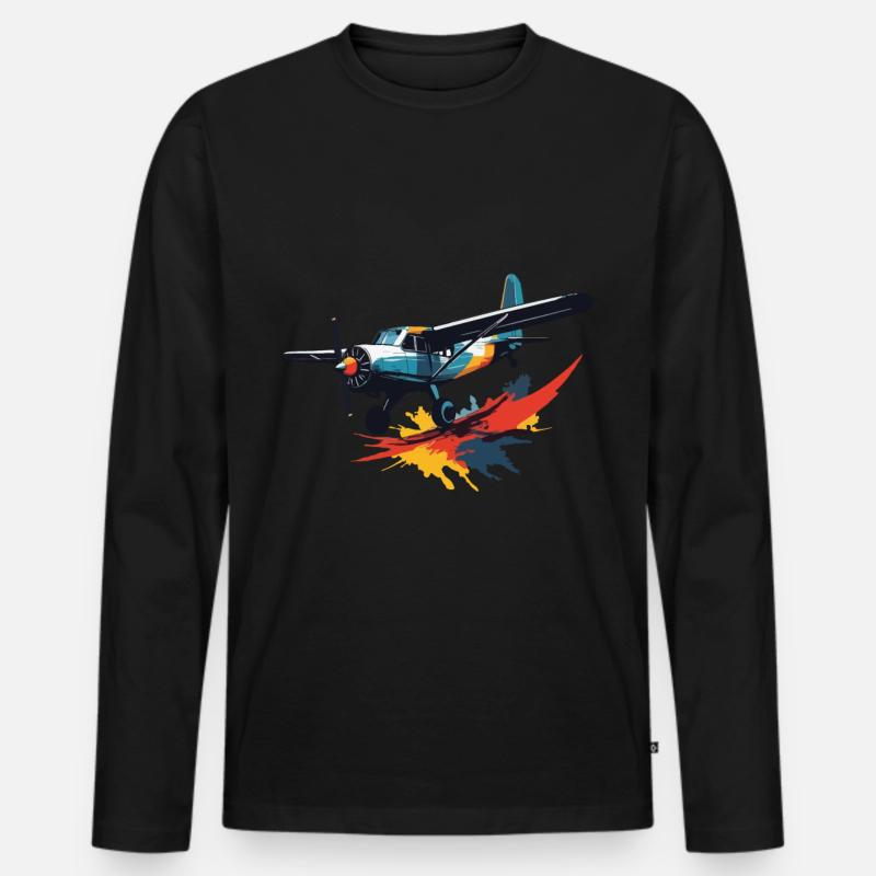Modellflugzeug Pilot Flugzeug Hobby - Männer Premium Bio Langarmshirt - Schwarz