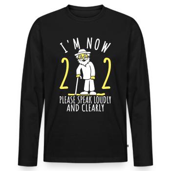 22e anniversaire 22er 22e J’ai 22 ans maintenant - T-shirt manches longues Premium bio Homme - noir - Devant - Nico (187cm)