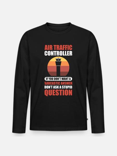 Aviation Air Traffic Pilots Air Traffic - Men's Premium Organic Long Sleeve Shirt - black