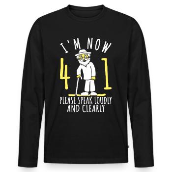 41. Geburtstag 41er 41ter Ich bin jetzt 41 Jahre - Männer Premium Bio Langarmshirt - Schwarz - Vorne - Nico (187cm)