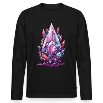 Minéraux Esthétiques Géodes Rock Streetwear - T-shirt manches longues Premium bio Homme - noir - Devant - Nico (187cm)